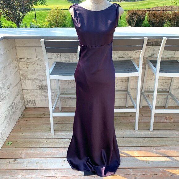 Marina Formal Gown NWT Burgundy Empire Waist Evening Bridesmaid Maxi Dress - Picture 1 of 16